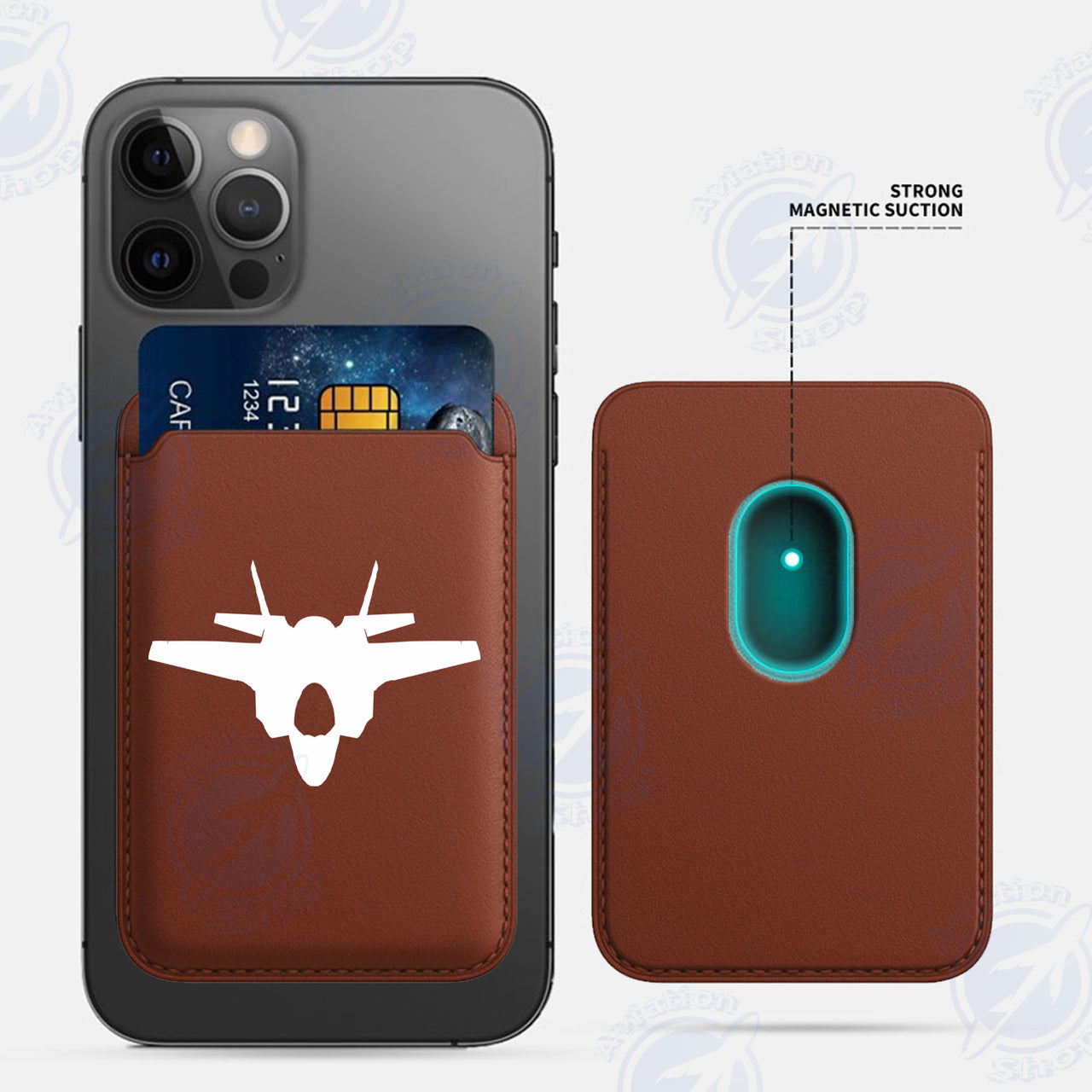Lockheed Martin F-35 Lightning II Silhouette iPhone Cases Magnetic Card Wallet