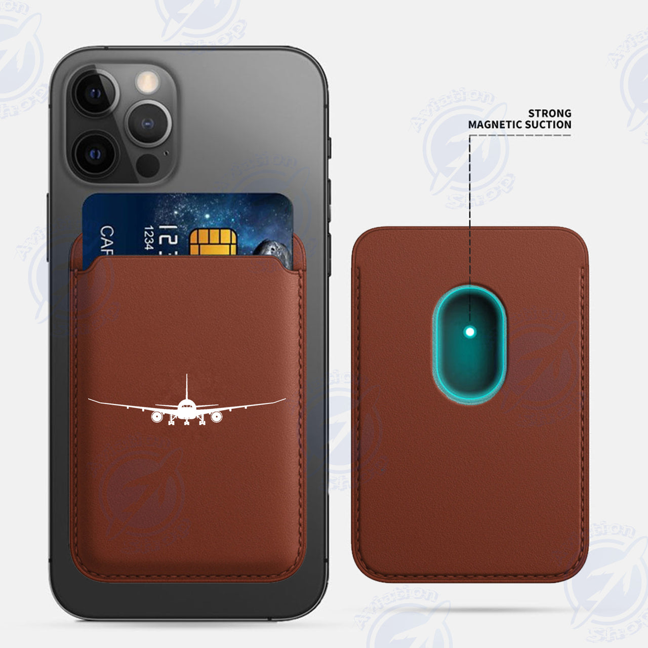 Boeing 787 Silhouette iPhone Cases Magnetic Card Wallet