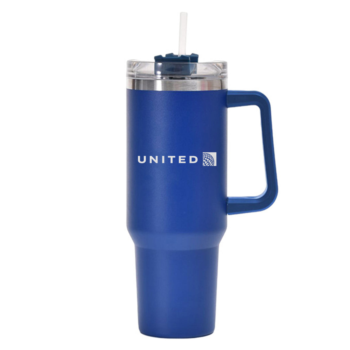 United Airlines Designed 40oz Stainless Steel Car Mug With Holder
