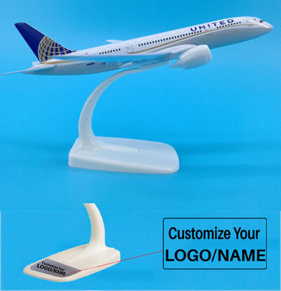 Side view of United Airlines Boeing 787 Airplane Model (20CM) aviation 20-30cm scale model aircraft in diecast metal.