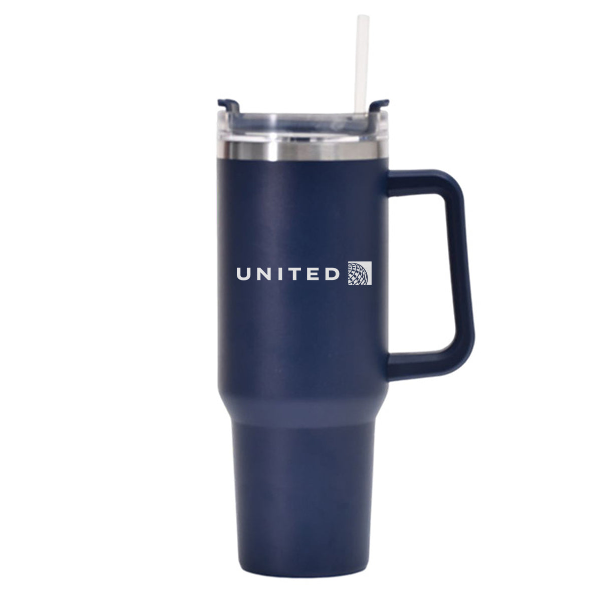 United Airlines Designed 40oz Stainless Steel Car Mug With Holder