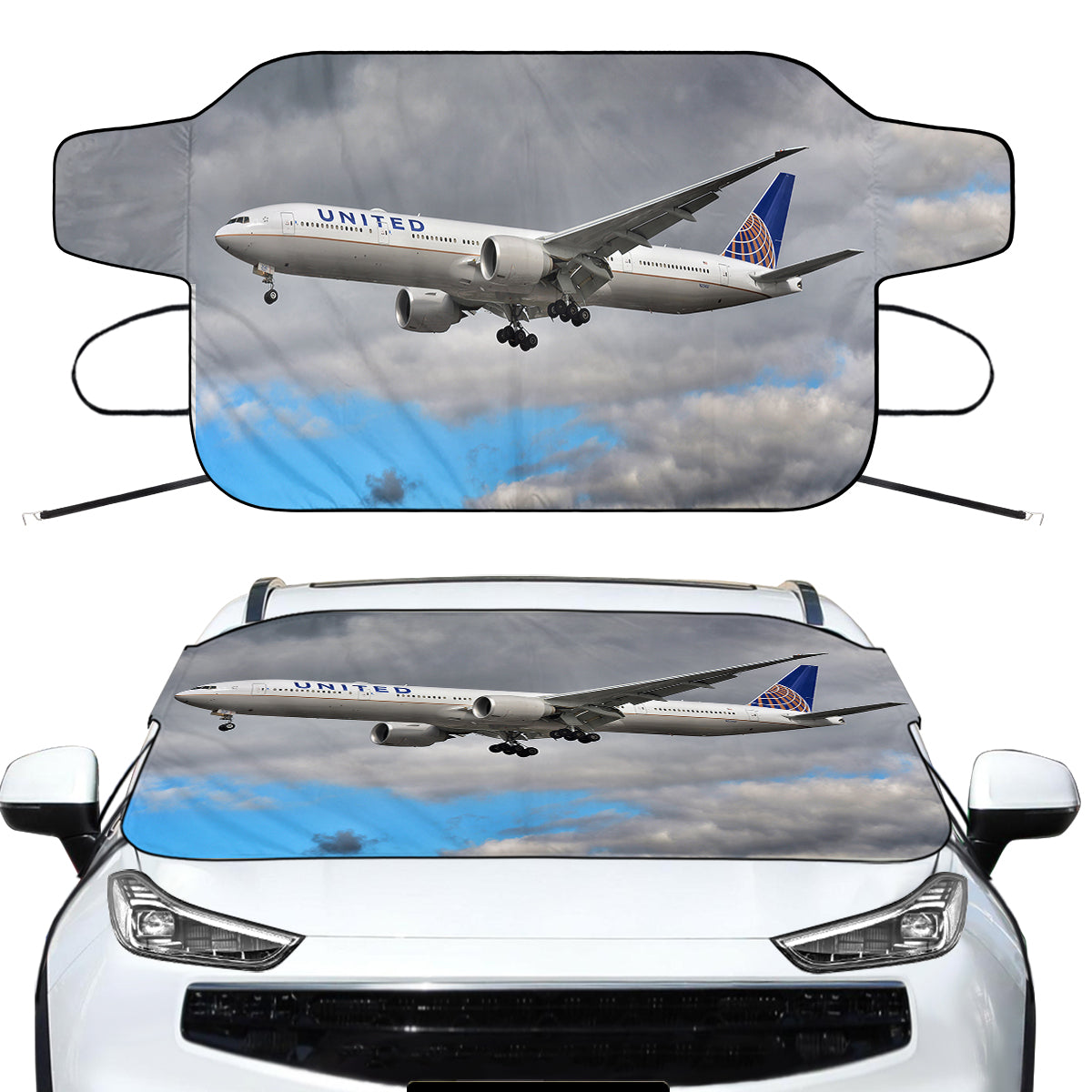 United Airways Boeing 777 Designed Car Windshield Snow Covers