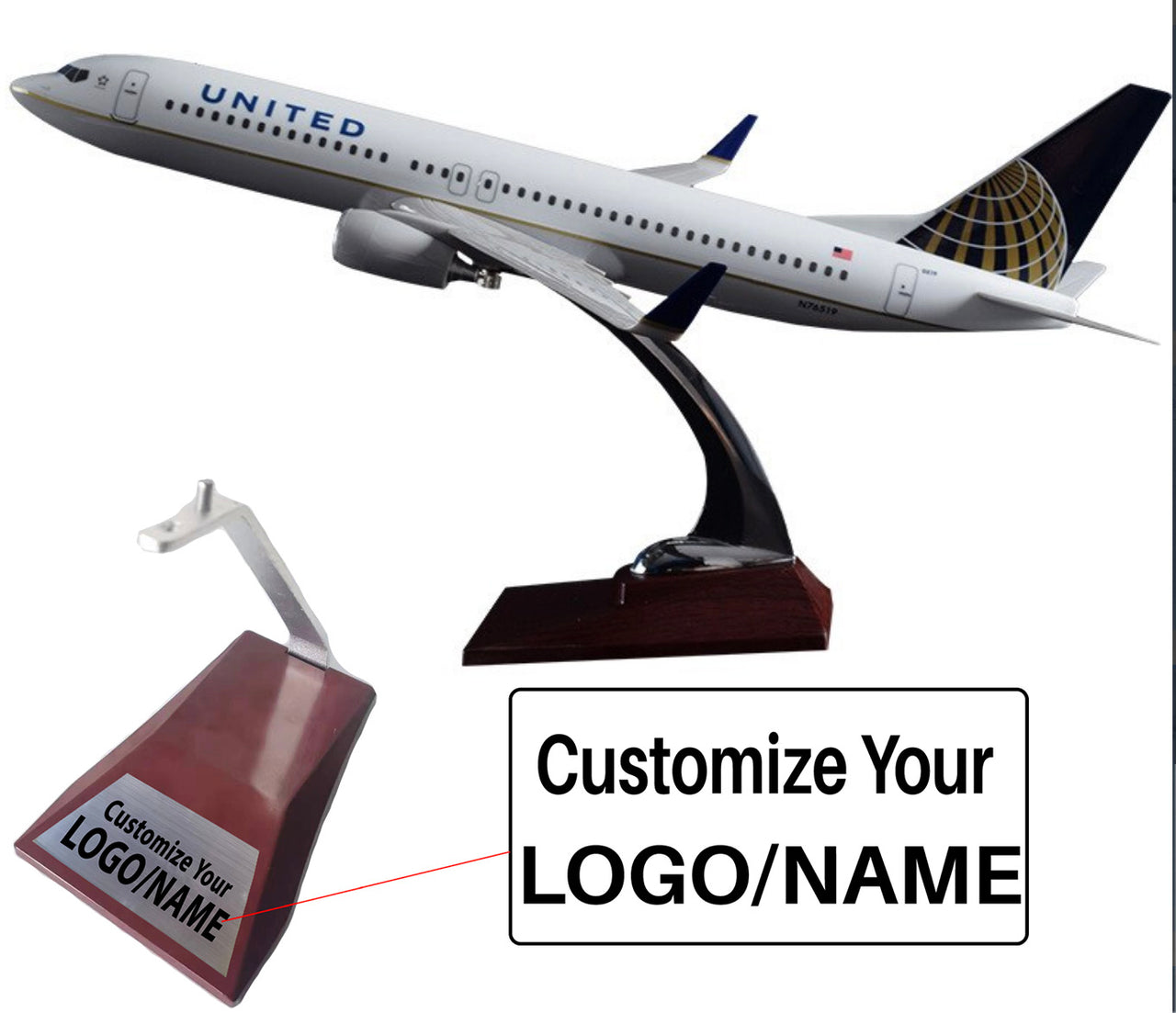 United Boeing 737-800 Airplane Model (Special Model 40CM)
