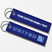 Thumbnail for United Airlines Crew & Staff Tag Key Chains - Blue - Personalized
