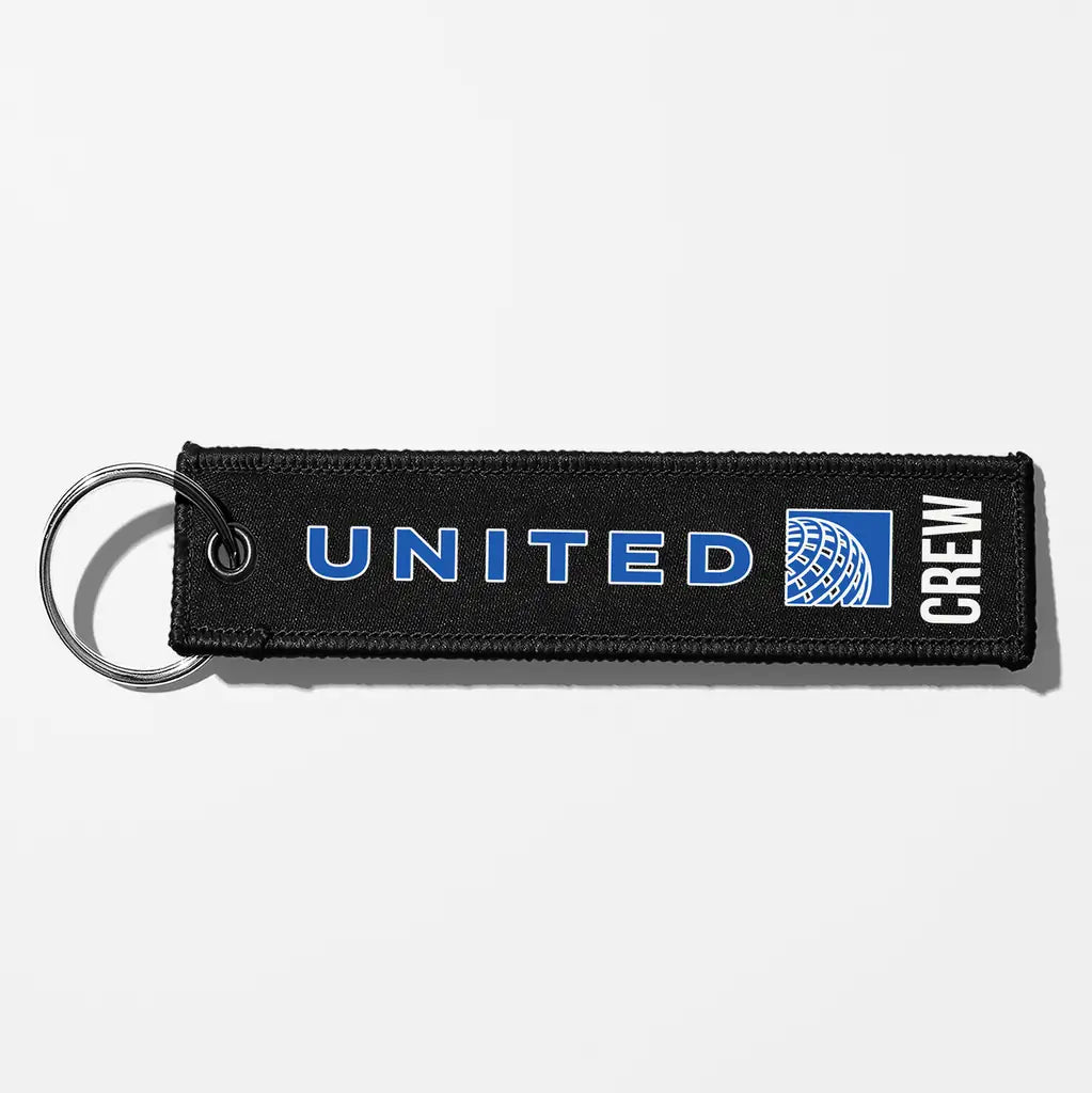 United Airlines Crew & Staff Tag Key Chains - Black - Crew