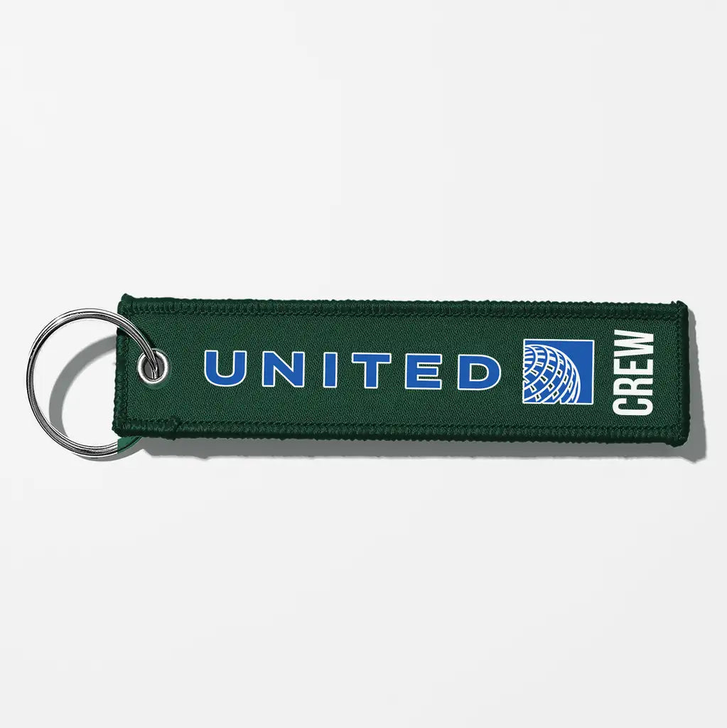 United Airlines Crew & Staff Tag Key Chains - Dark Green - Crew