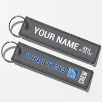 Thumbnail for United Airlines Crew & Staff Tag Key Chains - Gray - Crew + Name