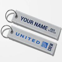 Thumbnail for United Airlines Crew & Staff Tag Key Chains - Light Gray - Crew + Name