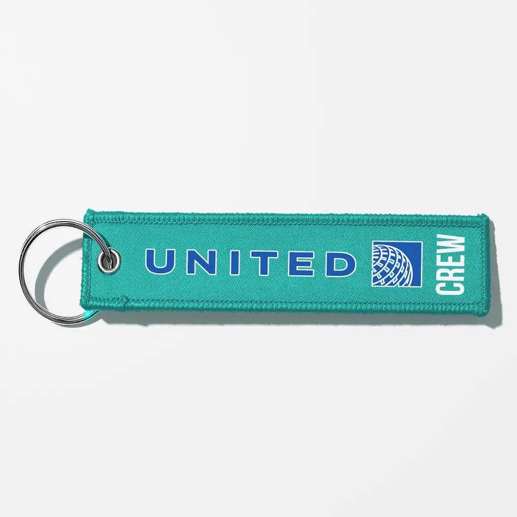 United Airlines Crew & Staff Tag Key Chains - Turquoise - Crew