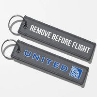 Thumbnail for United Airlines Crew & Staff Tag Key Chains - Gray - Remove Before Flight