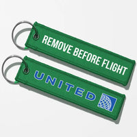 Thumbnail for United Airlines Crew & Staff Tag Key Chains - Green - Remove Before Flight