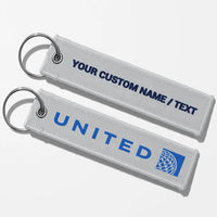 Thumbnail for United Airlines Crew & Staff Tag Key Chains - Light Gray - Personalized