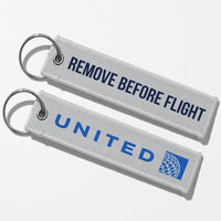 Thumbnail for United Airlines Crew & Staff Tag Key Chains - Light Gray - Remove Before Flight