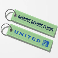Thumbnail for United Airlines Crew & Staff Tag Key Chains - Light Green - Remove Before Flight