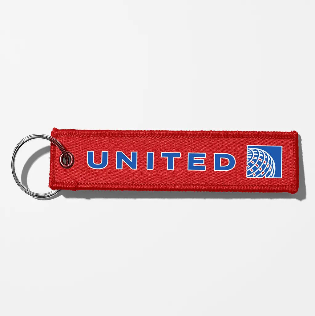 United Airlines Crew & Staff Tag Key Chains - Red