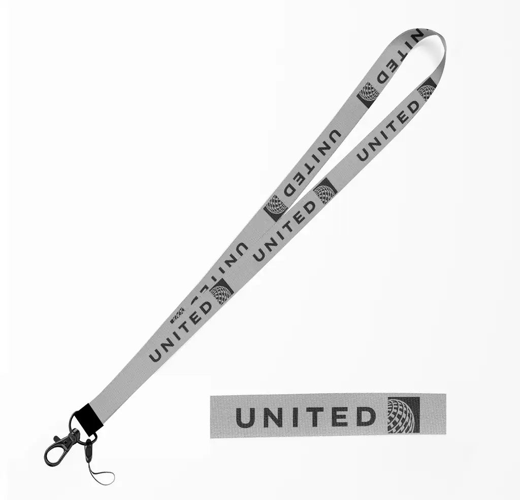 United Airlines lanyard - light gray