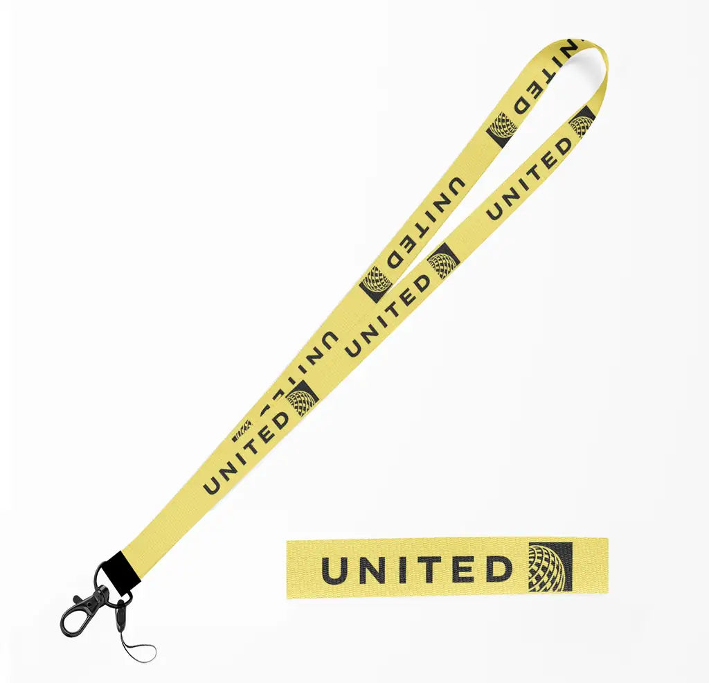 United Airlines lanyard - yellow