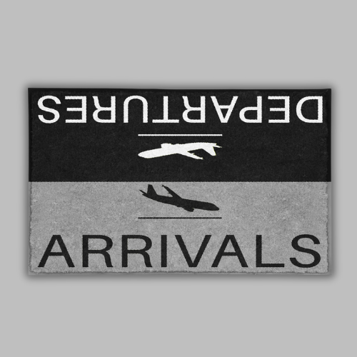 Departure and Arrivals (Gray) Designed Door Mats
