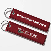 Thumbnail for Pratt & Whitney V2500-A5 Engine Aviator Key Chains - Dark Red - Personalized