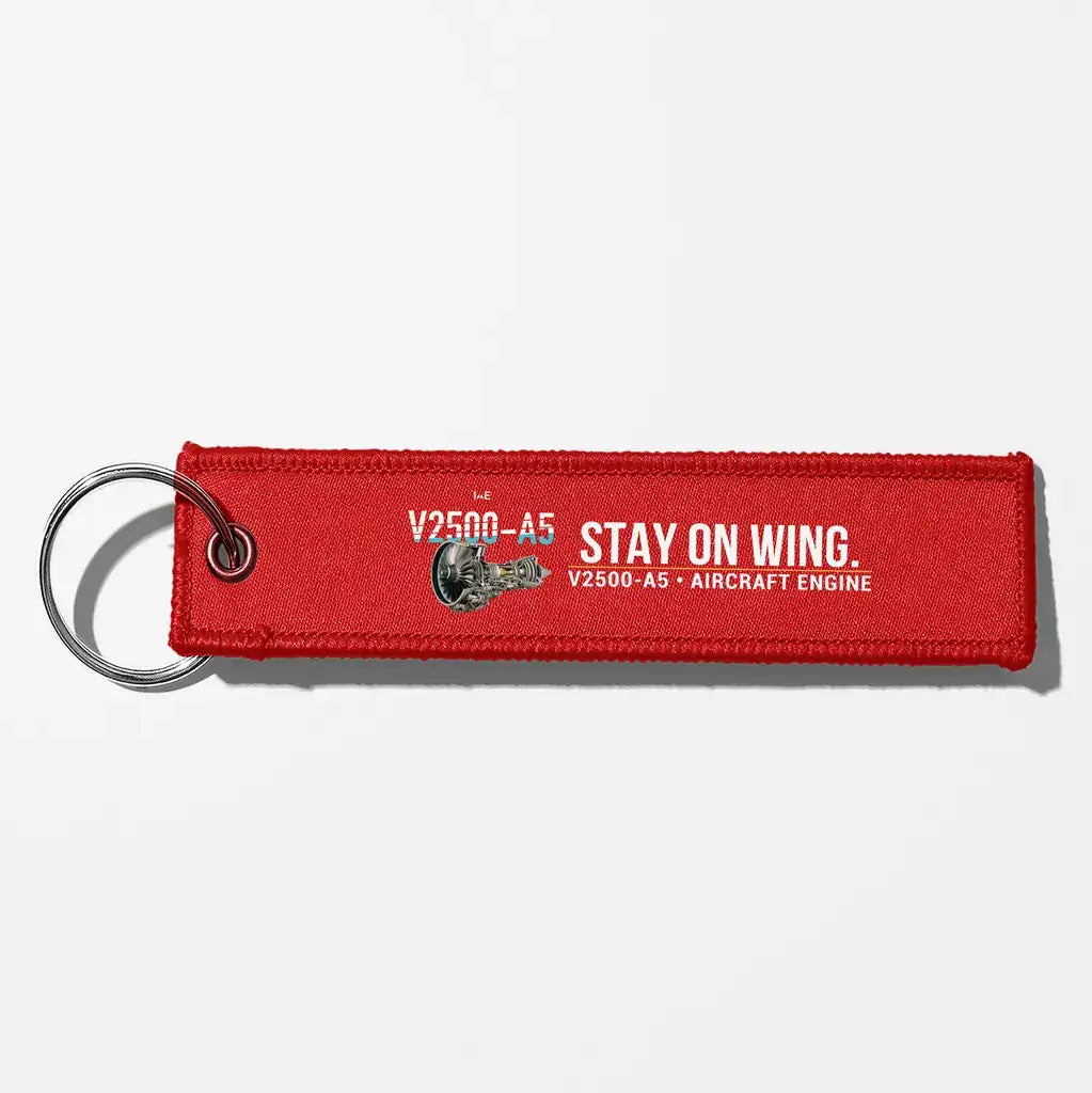 Pratt & Whitney V2500-A5 Engine Aviator Key Chains - Red
