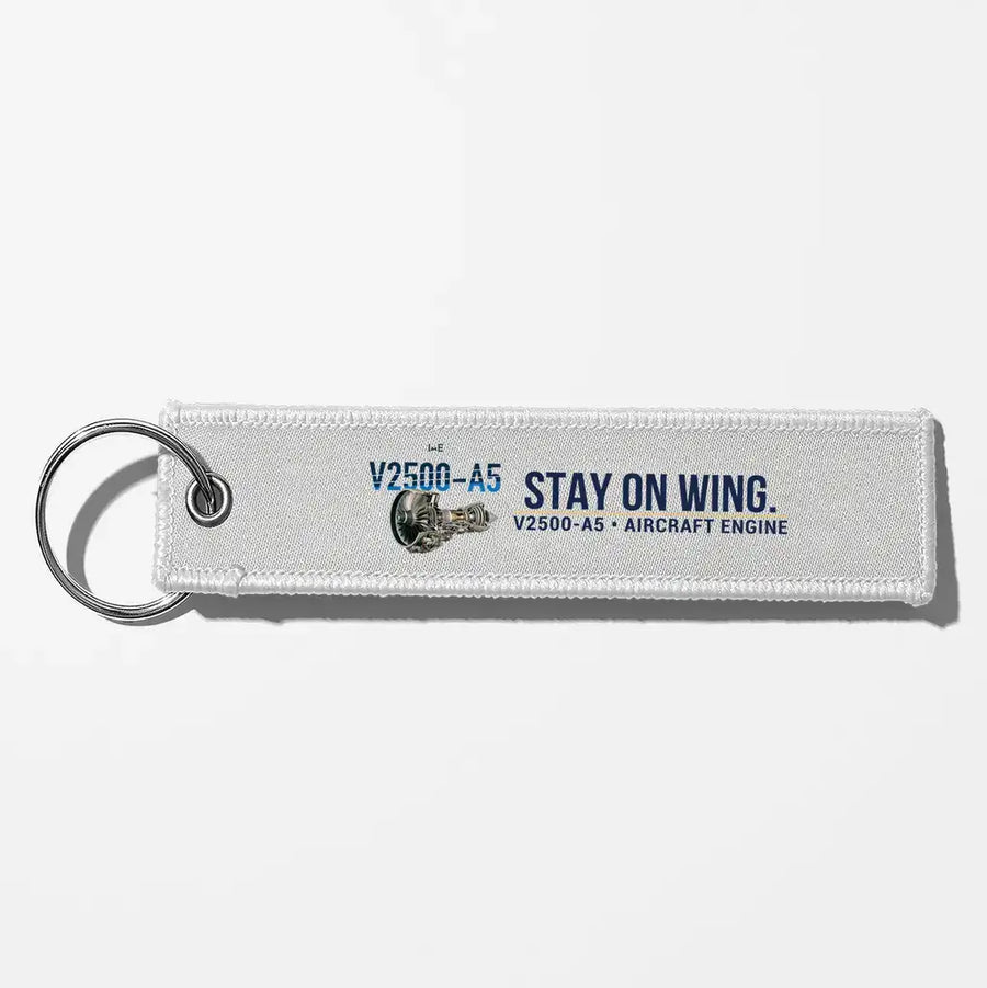 Pratt & Whitney V2500-A5 Engine Aviator Key Chains - White