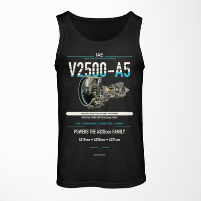 V2500-A5 design on black tank top