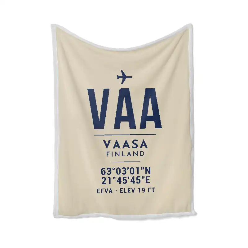 Vaasa Airport (VAA) Bedding Sets & Blankets - Blanket - ID Tag - Beige