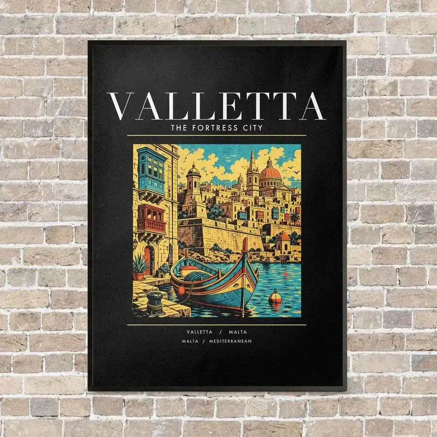 VALLETTA - Poster - Canvas Framed - Black
