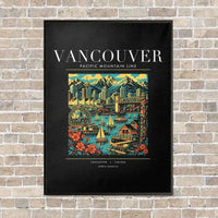 Thumbnail for VANCOUVER - Poster - Canvas Framed - Black