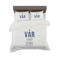 Thumbnail for Varna Airport (VAR) Bedding Sets & Blankets - Bedding Set - ID Tag - White