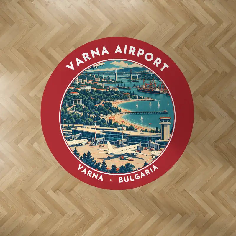 Varna Airport (VAR) Carpets - Carpet Round - Badge - Red