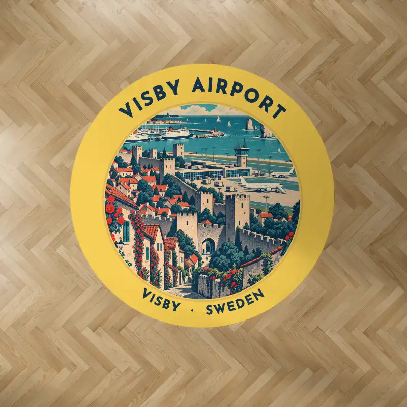 Visby Airport (VBY) Carpets - Carpet Round - Badge - Yellow