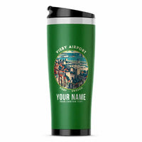 Thumbnail for Visby Airport (VBY) Travel Mugs - Badge + Name - Stainless Steel (No Holder) - Green
