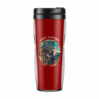 Thumbnail for Visby Airport (VBY) Travel Mugs - Badge - Plastic (No Holder) - Red
