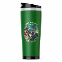 Thumbnail for Visby Airport (VBY) Travel Mugs - Badge - Stainless Steel (No Holder) - Green