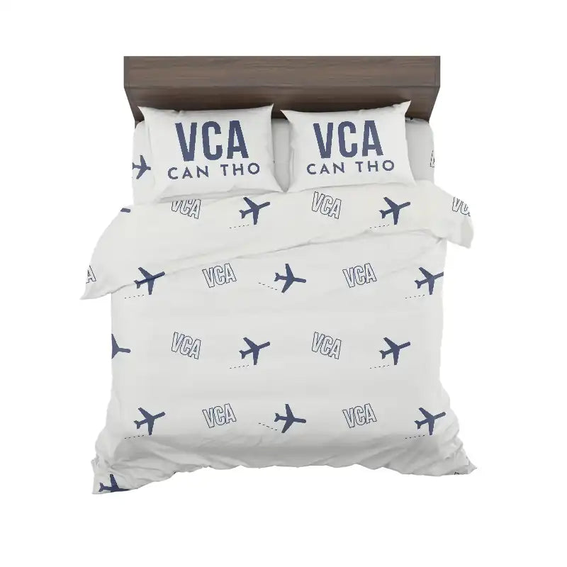 Can Tho International Airport (VCA) Bedding Sets & Blankets - Bedding Set - Pattern - White