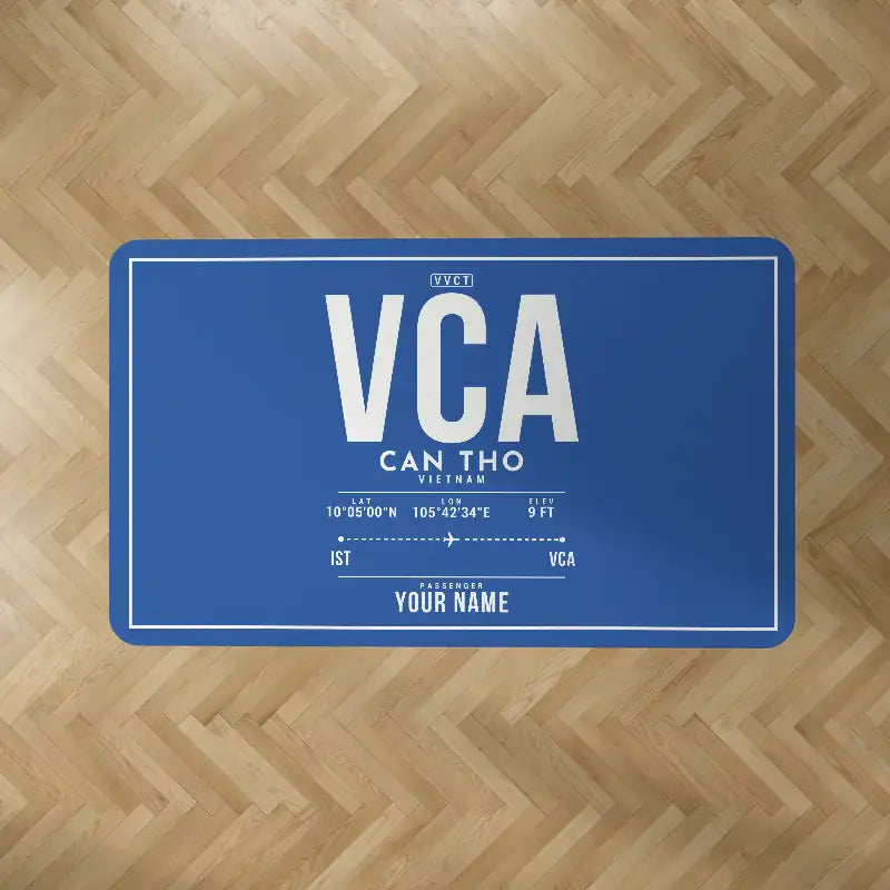 Can Tho International Airport (VCA) Carpets - Carpet Rectangle - ID Tag + Name - Blue