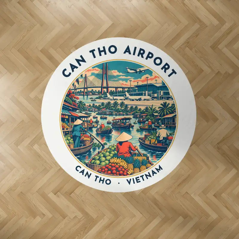 Can Tho International Airport (VCA) Carpets - Carpet Round - Badge - White