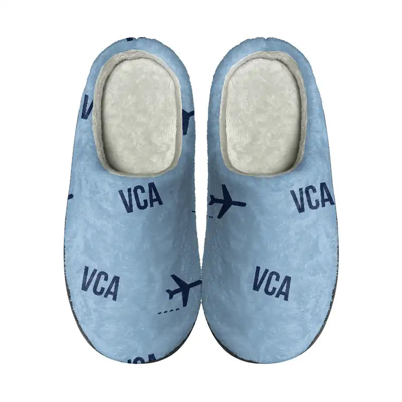 Can Tho International Airport (VCA) Slippers & Flip Flops - Slippers - Cotton - Pattern - Light Blue