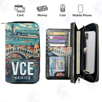 Thumbnail for Venice Marco Polo Airport (VCE) Leather Wallets - Zip Long Wallet - Scene