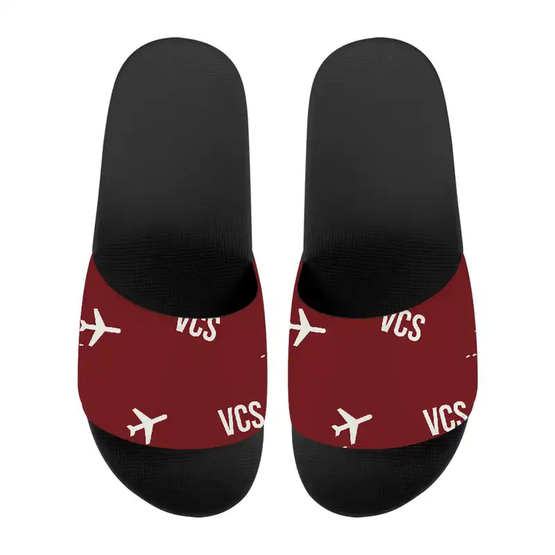 Con Dao Airport (VCS) Slippers & Flip Flops - Slippers - Sport - Pattern - Dark Red