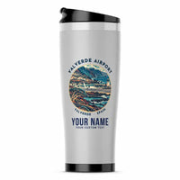 Thumbnail for El Hierro Airport (VDE) Travel Mugs - Badge + Name - Stainless Steel (No Holder) - Light Gray