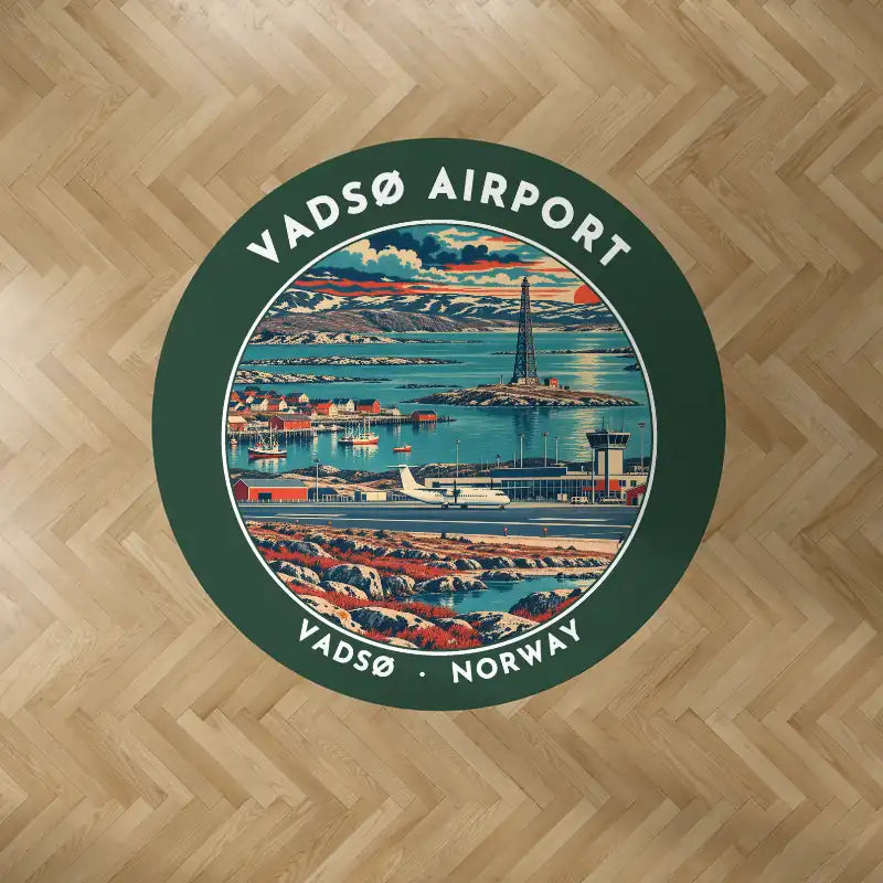 Vadsø Airport (VDS) Carpets - Carpet Round - Badge - Dark Green