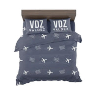 Thumbnail for Valdez Pioneer Field Airport (VDZ) Bedding Sets & Blankets - Bedding Set - Pattern - Navy Blue