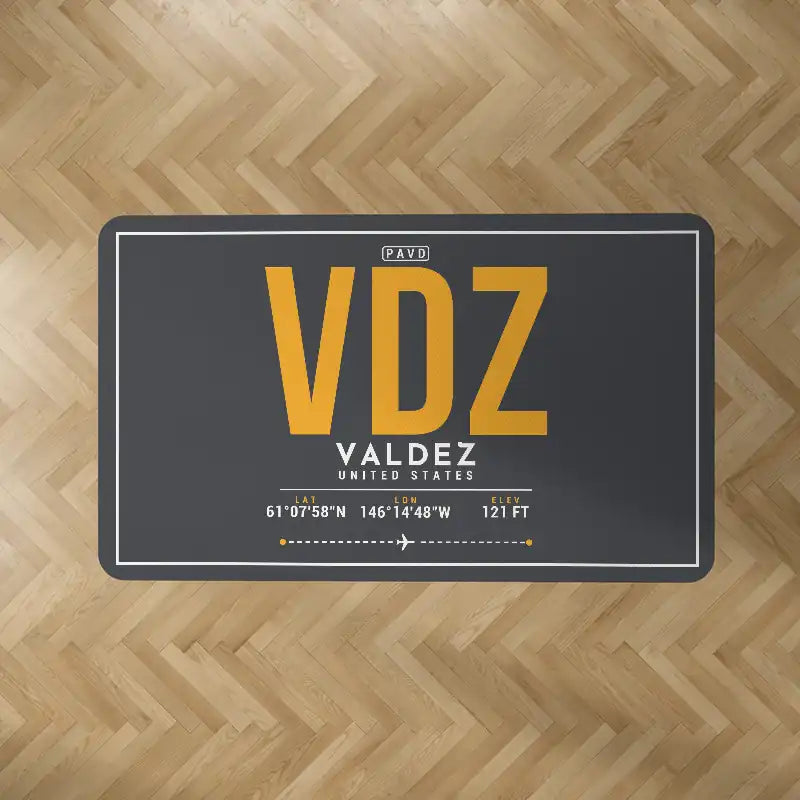 Valdez Pioneer Field Airport (VDZ) Carpets - Carpet Rectangle - ID Tag - Dark Gray