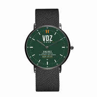 Thumbnail for Valdez Pioneer Field Airport (VDZ) Aviator Watches - Classic - Dark Green - Slim Mesh - Black & Stainless Steel Strap