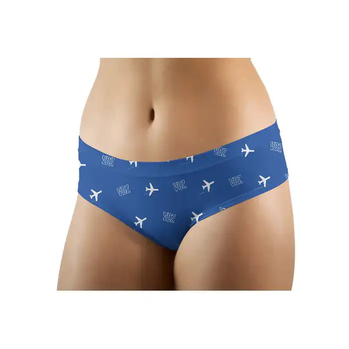 Valdez Pioneer Field Airport (VDZ) Women Panties - Pattern - Blue - Front