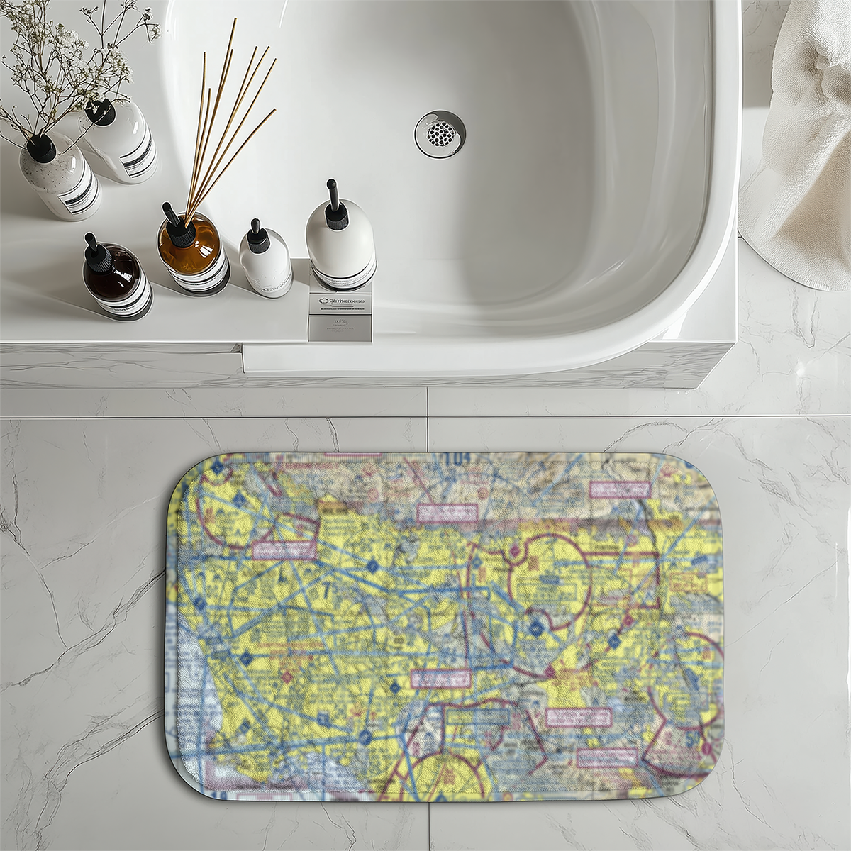 VFR Chart Designed Bath Mats
