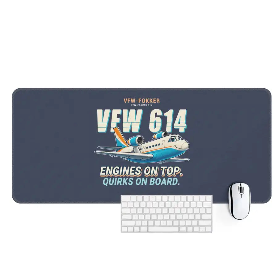 VFW-Fokker 614 - Cartoon - Desk Mat - Navy Blue