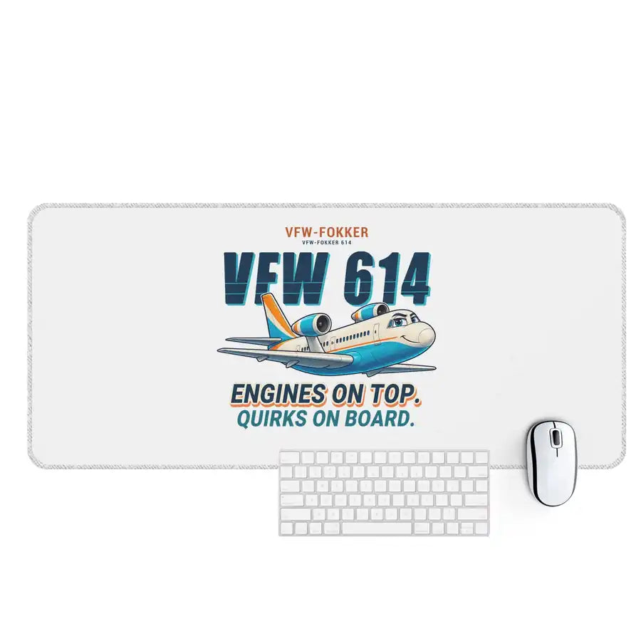 VFW-Fokker 614 - Cartoon - Desk Mat - White